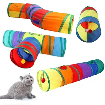 Сгъваеми котки Puppy Pet Cat Kitten Bored Training Toys Fun Interactive Play Toy Kitty Tube For Rabbit Tunnel