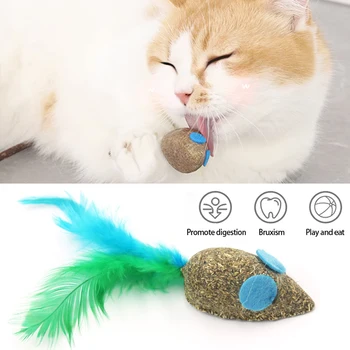Коча билка перо играчка перо мишка облизване закуски коча билка снек топка коте котка играчка котка доставки котка продукти интерактивни