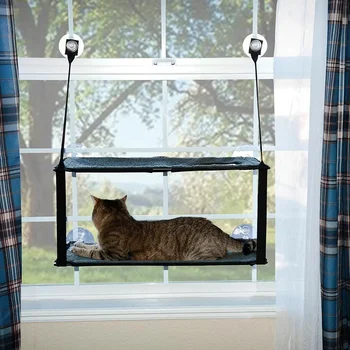 Cat хамак двуслойни котка къща смукателна чаша тип висящи тип котка висящи кошница висящи гнездо котка легло прозорец балкон домашен любимец котка