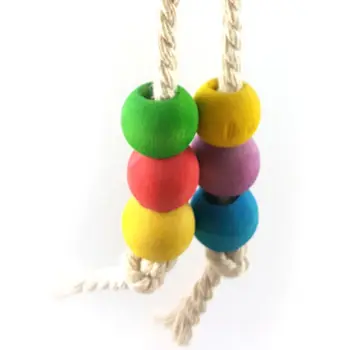 50JC птица дъвчете играчка цветни дървени мъниста ратан звезда папагал играчка за намаляване на тревожността
