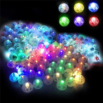  50Pcs / Lot LED балон светлини мига цветни кръгли малки лампи водоустойчив светещи топки украшение за сватбено парти за рожден ден
