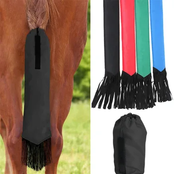 Нетъкан текстил Конска опашка протектор / конска опашка чанта с пискюли / опашни чанти за коне
