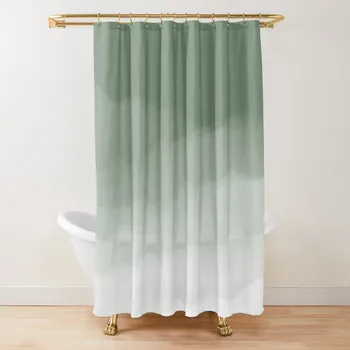 Sage зелен акварел Ombre душ завеса баня плат полиестер водоустойчив модерен душ завеси баня декор с 12 куки