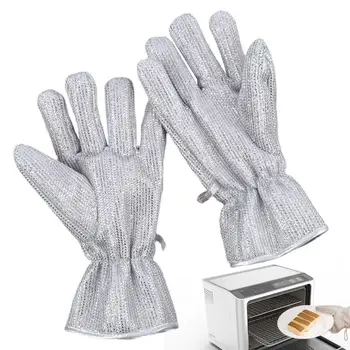Wire Ръкавици за миене на съдове Защитете ръцете си от сурови кухненски задачи Водоустойчиви ръкавици за миене на съдове против изгаряне за избърсване на гърне