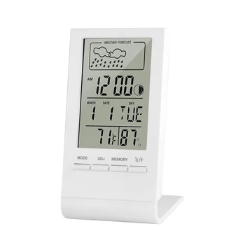 CX-220 Мини цифров термометър Хигрометър за вътрешна температура Измервател на влажността Часовник Прогноза за метеорологичната станция Максимална минимална стойност