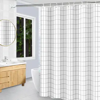 Водоустойчив душ завеса комплект с куки плътен цвят баня завеси за вана дропшипинг вана плесен доказателство за дома декор